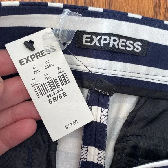 Express navy white sailor pants size 6R NWT - Picture 3 of 5
